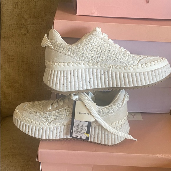 Cream Textured Sneakers - Picture 3 of 3